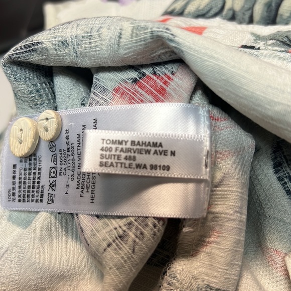 Tommy Bahama 100% Silk off white hibiscus floral Hawaiian textured washable XL - Picture 10 of 13